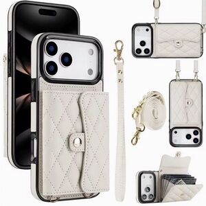 Quilted Wallet Crossbody Phone Case - White